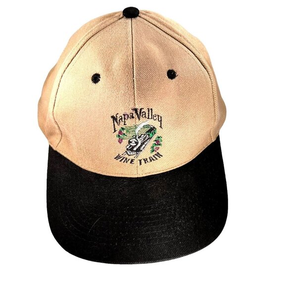 Napa Valley Wine Train Snapback Hat Cap Embroidered KC Beige Black - Picture 2 of 8